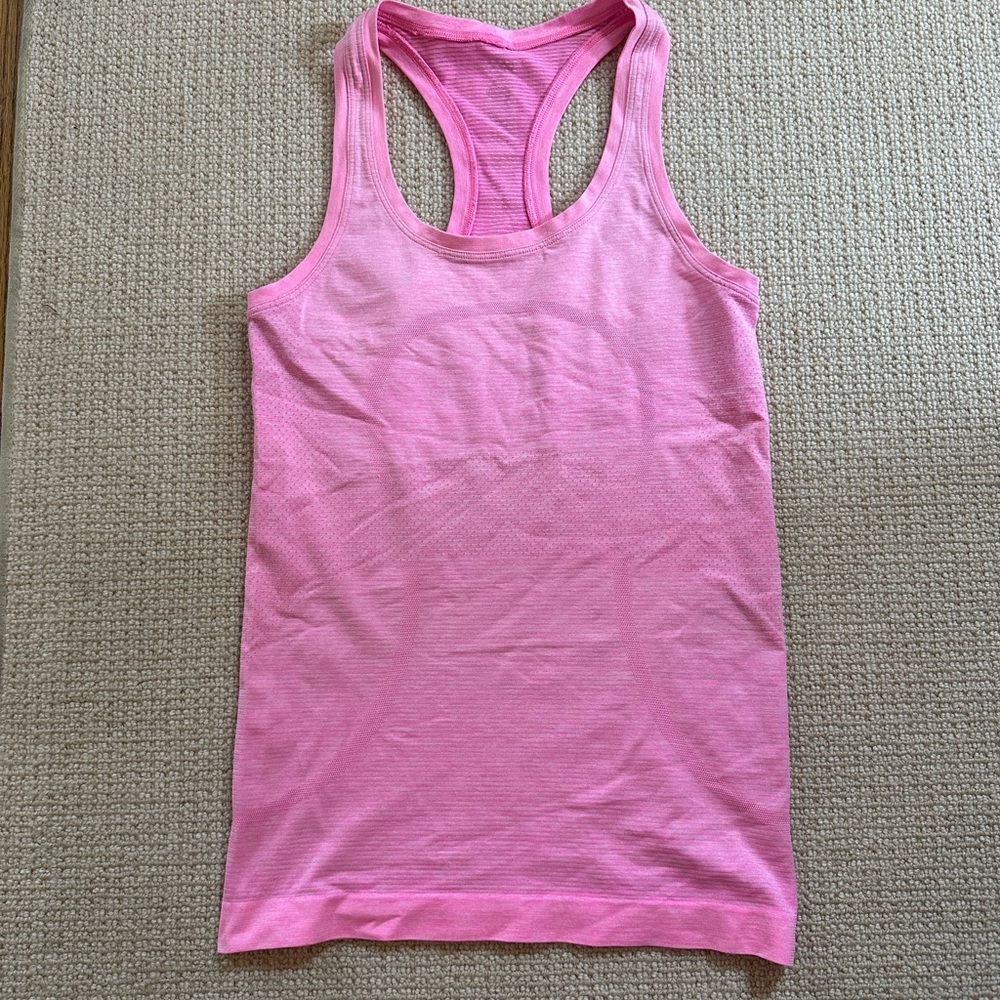 Pink Lululemon razorback tank
